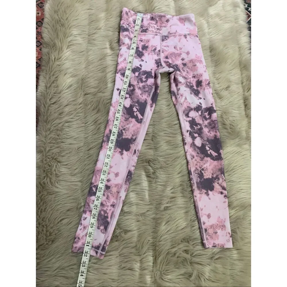 Athleta Girl High Rise Printed Chit Chat Tight Legging Moonstone Pink L/12